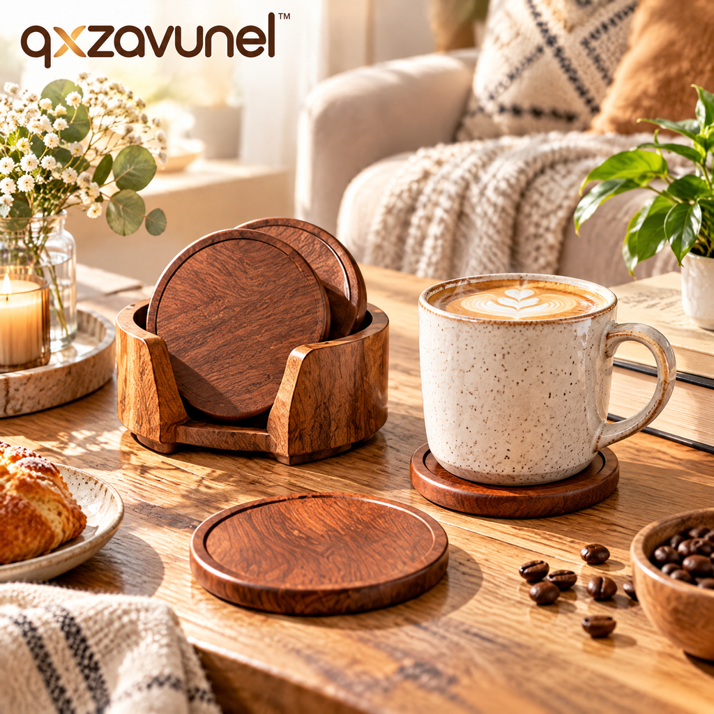 qxzavunel™ Wooden Coffee Coasters